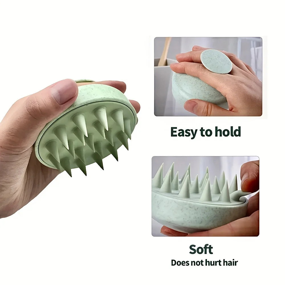 Silicone Scalp Massager Brush  Relaxing Shampoo Scrubber