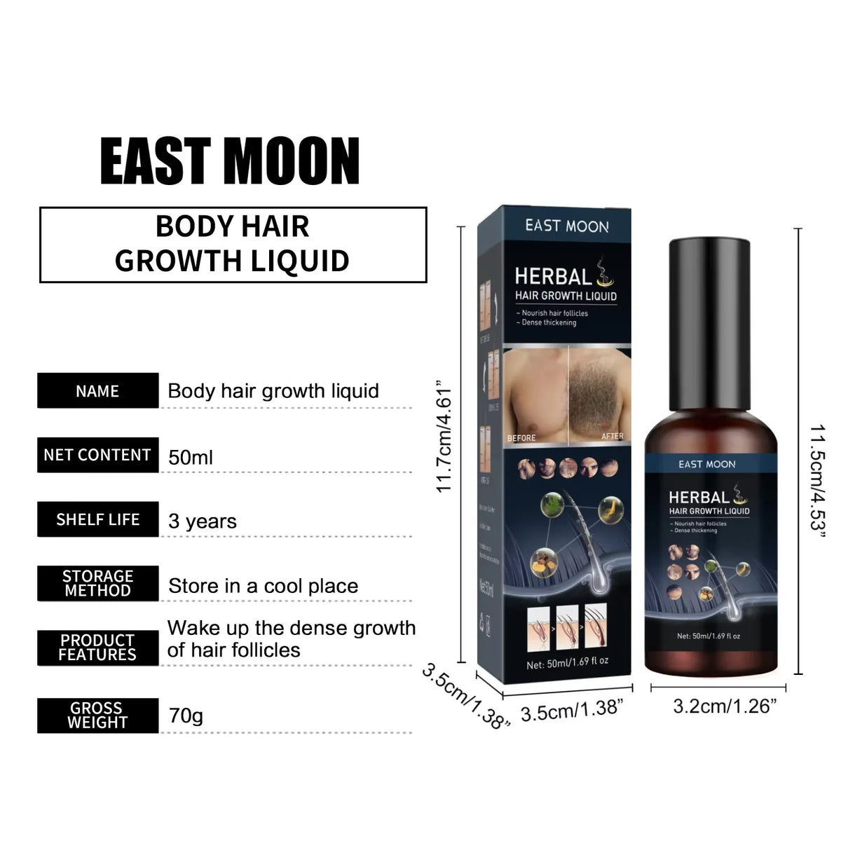 Beard & Body Hair Growth Spray | Mustache & Hair Thinning Treatment | Scalpsavvy