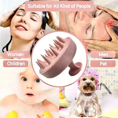 Silicone Scalp Massager Brush  Relaxing Shampoo Scrubber